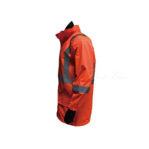 橙色反光條防水風褸外套 -04